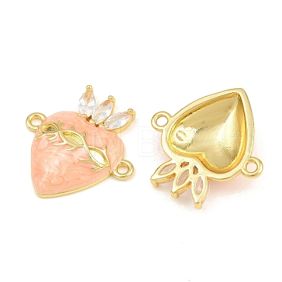 Brass Pave Clear Cubic Zirconia Connector Charms CU-CBA3D67-03G-04-1
