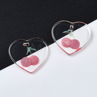 Transparent Resin Pendants RESI-N030-002A-1