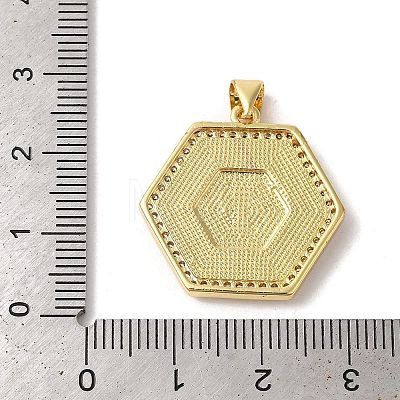 Cross Theme Brass Micro Pave Cubic Zirconia Pendants KK-K385-035G-1