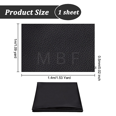Lichee Pattern PU Leather Fabric Sheet DIY-WH0304-586A-1