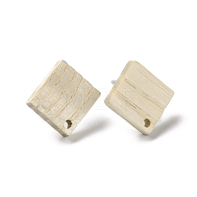 Ash Wood Stud Earring Findings EJEW-N017-011F-1