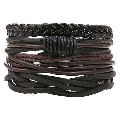 1Bag Mixed Styles Adjustable PU Leather Cord Braided Bracelets for Unisex BJEW-CL0001-47A-1