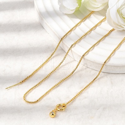 1.2MM Brass Box Chain Asjustable Slider Necklaces NJEW-C116-01G-1