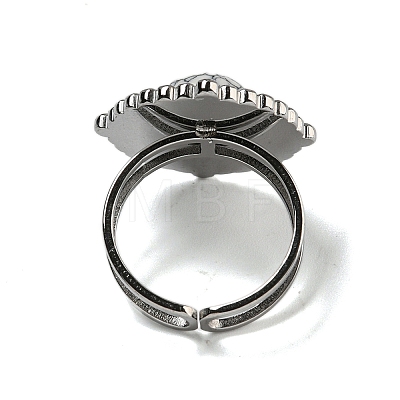 Flat Round 304 Stainless Steel Open Cuff Rings STAS-Z060-11P-1