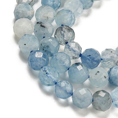 Natural Aquamarine Beads Strands G-F509-10-4mm-01-1