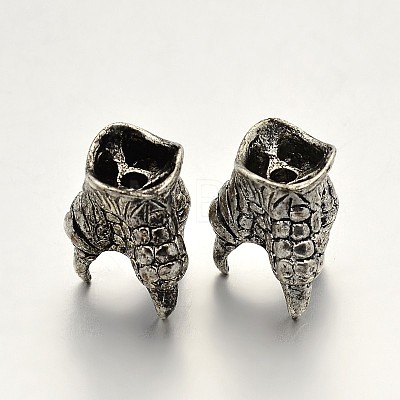 Brass Animal Claw Bead Caps KK-E639-10-1