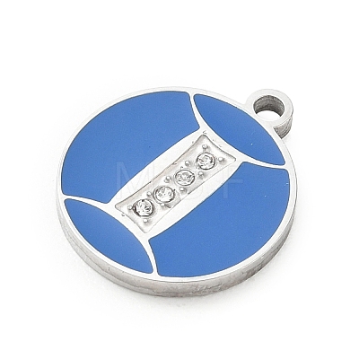 Twelve Constellations 304 Stainless Steel Enamel Pendants SA-CBAAE04-01P-05-1
