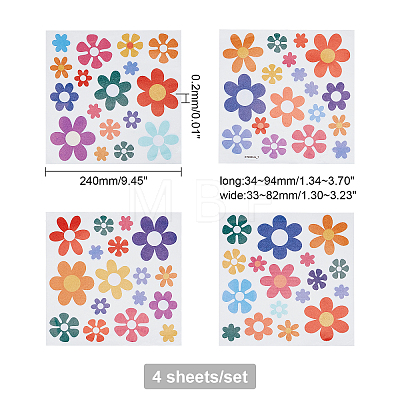 Flower Self-Adhesive Waterproof PVC Stickers DIY-WH0250-69-1