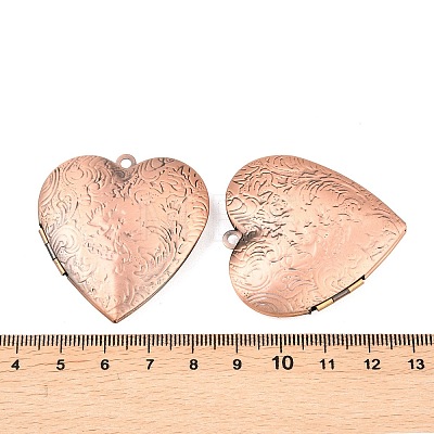 Brass Locket Pendants KK-F931-14R-1