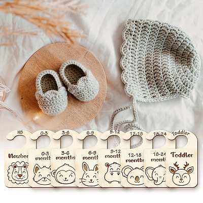 Wood Baby Closet Size Dividers AJEW-WH0352-009-1