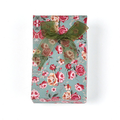 Flower Pattern Cardboard Jewelry Packaging Box CBOX-L007-003B-1