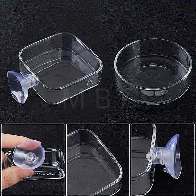 4Pcs 2 Styles Transparent Glass Aquarium Shrimp Food Feeder Dish AJEW-FH0001-39-1