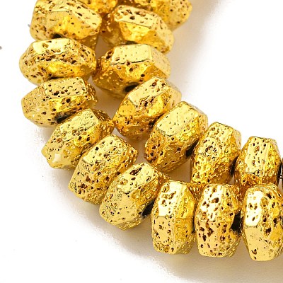 Electroplated Natural Lava Rock Beads Strands G-I360-G01-01-1