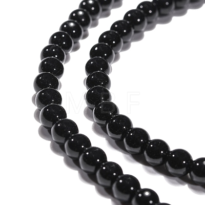 Synthetic Black Stone Beads Strands G-G088-4mm-1