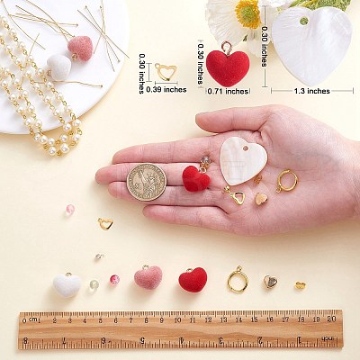 DIY Heart Drop Earring Making Kit DIY-SZ0009-25-1