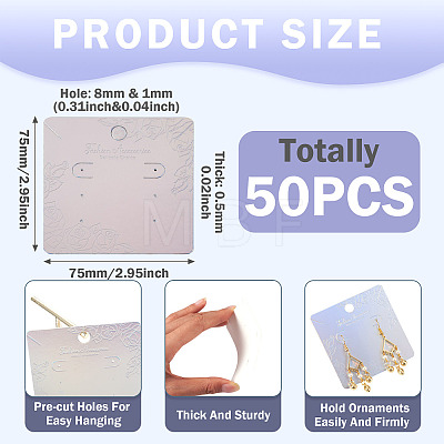 50Pcs Laser Paper Necklace Earring Display Cards CDIS-TA0001-55-1