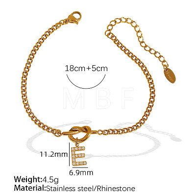304 Stainless Steel Micro Pave Clear Cubic Zirconia Charm Bracelets WG4D47F-06-1