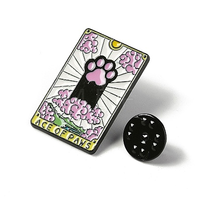 Ace of Paws Tarot Card with Cat Enamel Pins JEWB-G027-01A-1