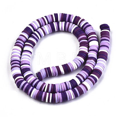 Handmade Polymer Clay Beads Strands CLAY-R089-6mm-092-1