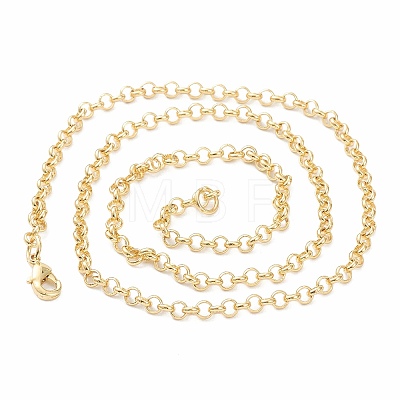 Brass Rolo Chain Necklaces X-MAK-F036-01G-1