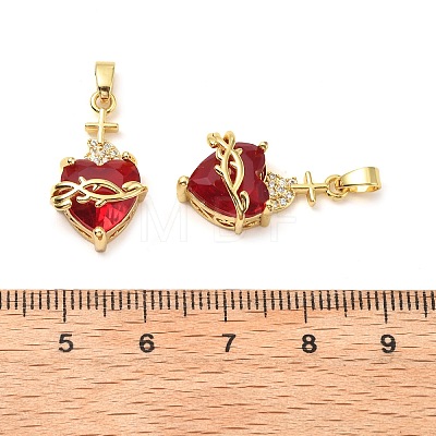 Brass Micro Pave Cubic Zirconia Pendants KK-G533-08G-1