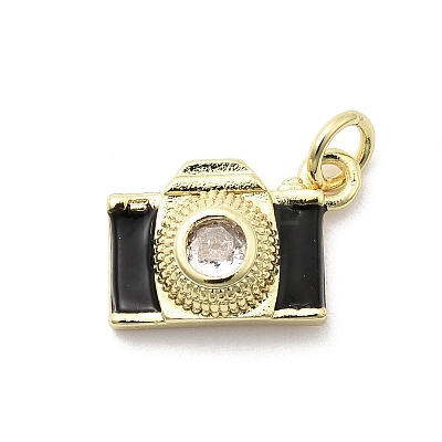 Brass Micro Pave Cubic Zirconia Pendants KK-Q098-36G-A01-1