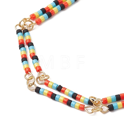 Glass Seed Beads Link Bracelets BJEW-MZ00148-03-1