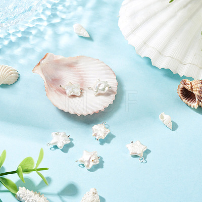 6Pcs Natural Nucleated Baroque Keshi Pearl Pendants PALLOY-TA00374-1