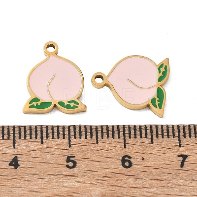 Fruit 304 Stainless Steel Enamel Pendants SA-CBA49D2-11G-13-1