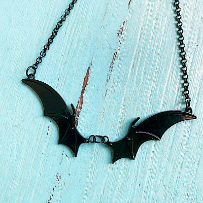 Gothic Bat Wings Alloy Pendant Necklaces FS-WG0FB67-02-1