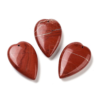 Natural Red Jasper Pendants G-D087-02I-1