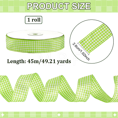 Polyester Tartan Ribbon OCOR-WH0082-574D-02-1
