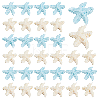 70Pcs 2 Colors Opaque Resin Cabochons RESI-PH0002-80-1