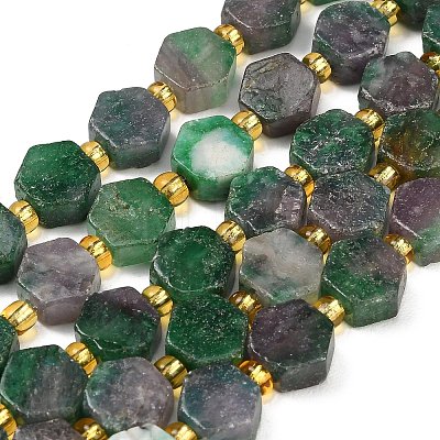 Dyed Natural Fuchsite Beads Strands G-F833-B04-01-1