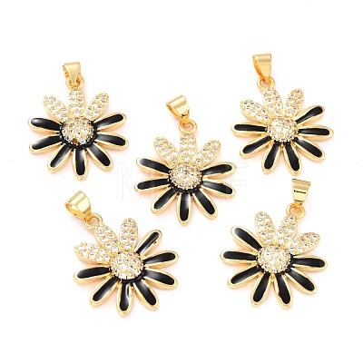 Real 18K Gold Plated Brass Micro Pave Cubic Zirconia Pendants ZIRC-L100-087G-1