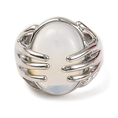 Oval Opalite Finger Ring G-Q184-06D-P-1