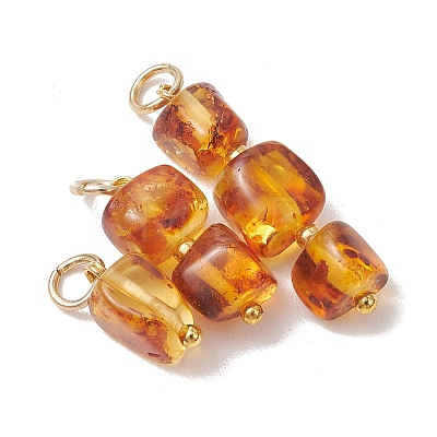 3Pcs 3 Styles Natural Amber Pendants PALLOY-JF05252-1