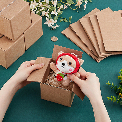 Square Kraft Paper Necklace Earring Storage Gift Boxes CON-WH0095-91-1