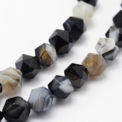 Natural Black Agate Beads Strands G-F523-03A-8mm-1