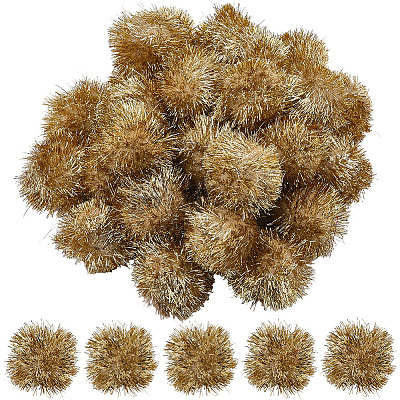 32Pcs Faux Fur Soft Sequins Pompom Ball DIY-SC0033-96A-1