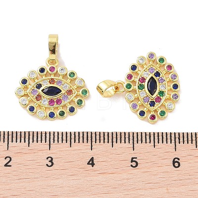 Real 18K Gold Plated Brass Micro Pave Cubic Zirconia Pendants KK-L209-038G-01-1