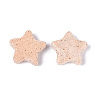 Natural Beech Wood Beads WOOD-Q001-05-1