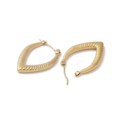 Leaf 201 Stainless Steel Half Hoop Earrings for Women EJEW-G385-23G-1