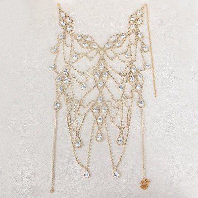 Alloy Crystal Rhinestone Teardrop Multi Layer Body Chains for Night Club FS-WGD641A-01-1