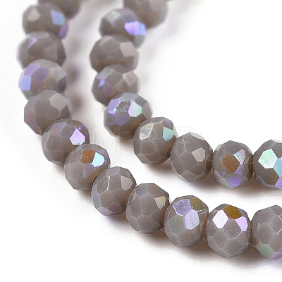 Electroplate Opaque Solid Color Glass Beads Strands EGLA-A034-P2mm-L23-1