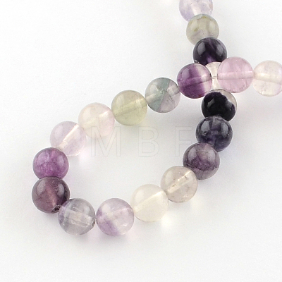 Round Natural Fluorite Beads Strands G-R339-04-1