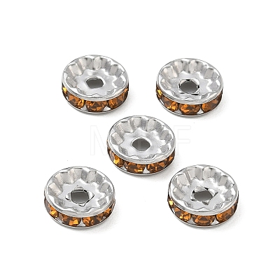 304 Stainless Steel Rhinestone Spacer Beads RB-CBA18B7-01P-03-1