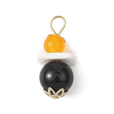 3Pcs 3 Styles Natural Green Aventurine & Black Onyx & White Jade & Malaysia Jade Pendants PALLOY-JF04710-1