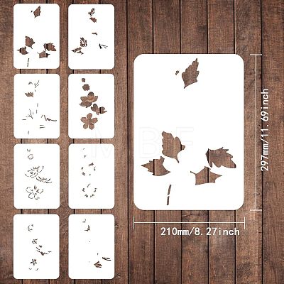 PET Hollow Out Drawing Painting Stencils Sets DIY-WH0172-358-1