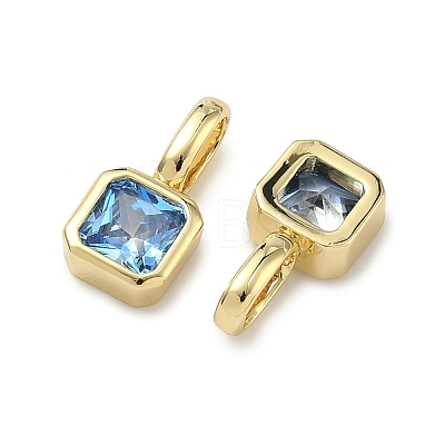 Brass Micro Pave Cubic Zirconia Charms KK-G555-21G-11-1